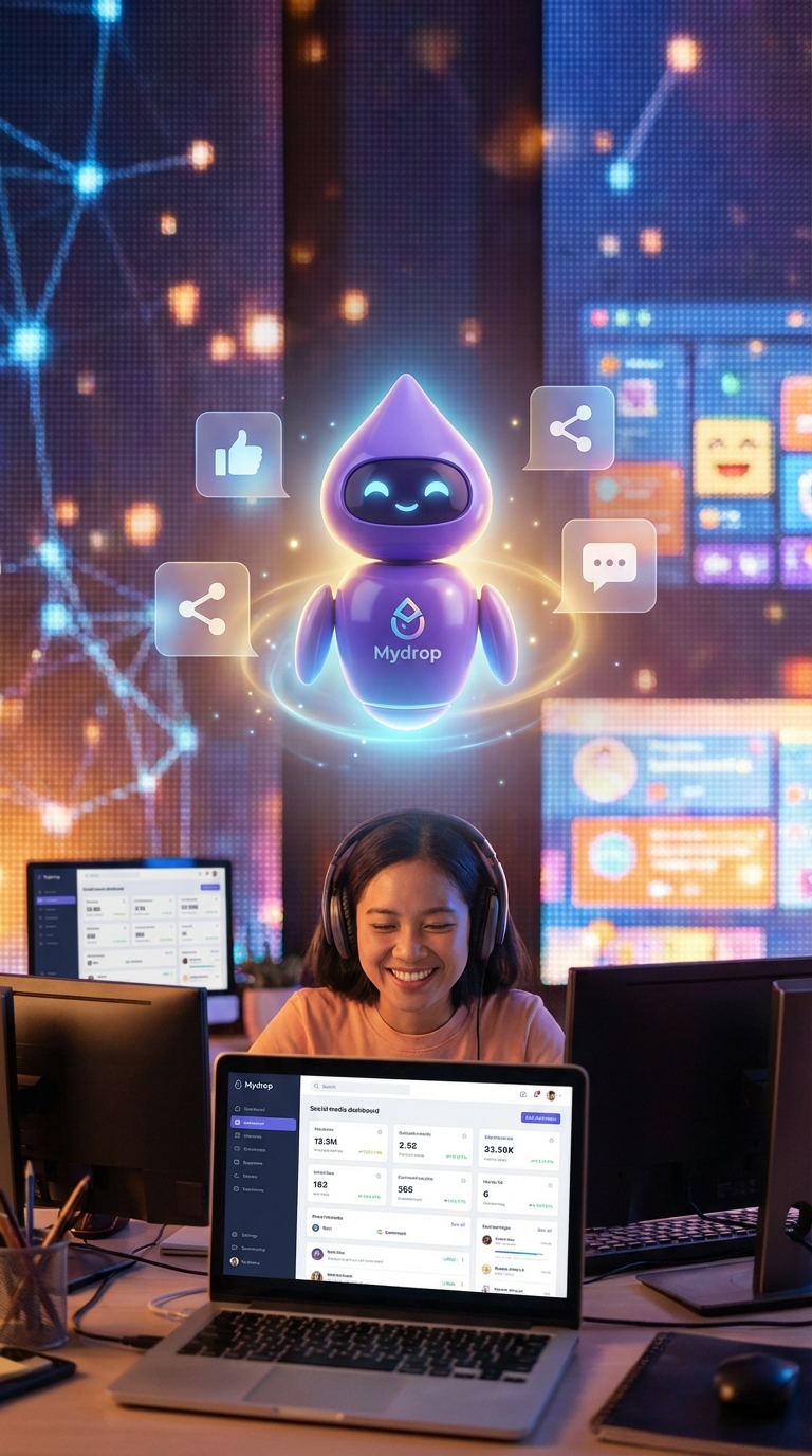AI-generated social post visual with brand-ready creative direction